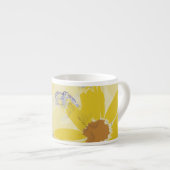 Retro Yellow Daisy Monogrammed Espresso Kop (Voorkant rechts)