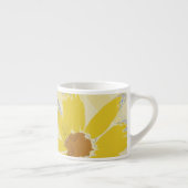 Retro Yellow Daisy Monogrammed Espresso Kop (Rechts)