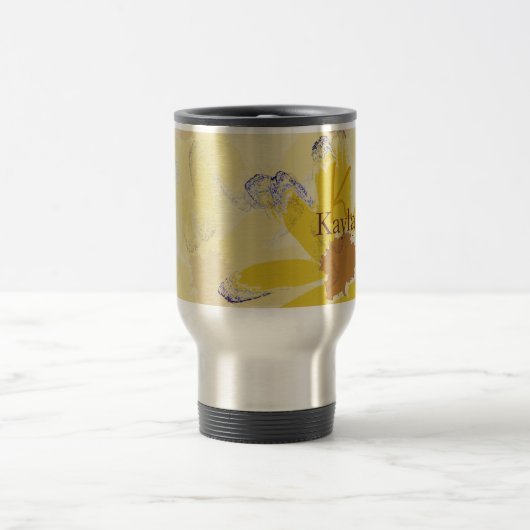 Retro Yellow Daisy Monogrammed Reisbeker (Center)