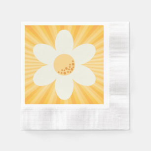 Retro Yellow Daisy Party servetten   Groovy Boho F