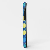 Retro Yellow en Blue Diamond Argyle Case-Mate iPhone Case (Achterkant/links)
