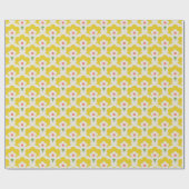 Retro Yellow Flower Garden Pattern Cadeaupapier (Vlak)