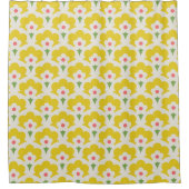 Retro Yellow Flower Garden Pattern Douchegordijn (Voorkant)