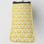 Retro Yellow Flower Garden Pattern Golfheadcover (Draai 90)