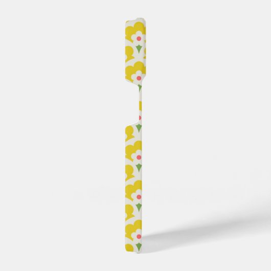 Retro Yellow Flower Garden Pattern iPhone Hoesje (Rechterkant)