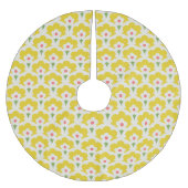 Retro Yellow Flower Garden Pattern Kerstboom Rok (Voorkant)