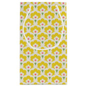 Retro Yellow Flower Garden Pattern Klein Cadeauzakje (Achterkant)