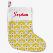 Retro Yellow Flower Garden Pattern Kleine Kerstsok (Voorkant)