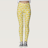 Retro Yellow Flower Garden Pattern Leggings (Voorkant)