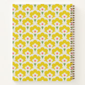 Retro Yellow Flower Garden Pattern Notitieboek (Achterkant)