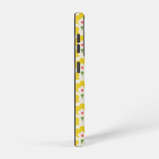 Retro Yellow Flower Garden Pattern Samsung Galaxy Hoesje (Rechterkant)