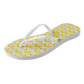 Retro Yellow Flower Garden Pattern Teenslippers (Schuin)