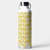 Retro Yellow Flower Garden Pattern Waterfles (Voorkant)