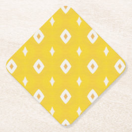Retro Yellow Geometric Pattern Kartonnen Onderzetters