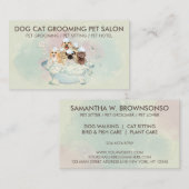 Retro Yellow Green Pet Groomer Visitekaartje (Voorkant / Achterkant)