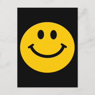 Retro Yellow Happy Face Briefkaart