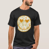 Retro Yellow Happy Face Checkered Pattern Smile Fa T-shirt (Voorkant)
