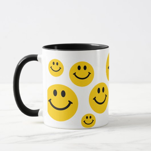 Retro Yellow Happy Face Mok (Links)
