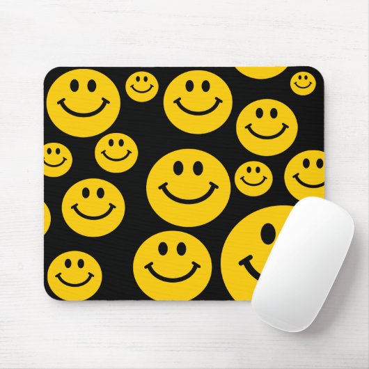Retro Yellow Happy Face Muismat (Met muis)
