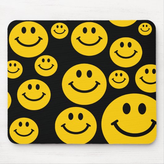 Retro Yellow Happy Face Muismat (Voorkant)