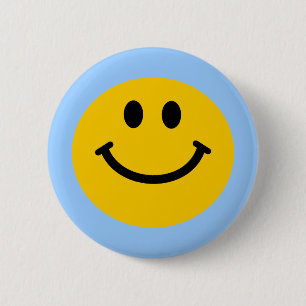 Retro Yellow Happy Face Ronde Button 5,7 Cm