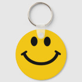 Retro Yellow Happy Face Sleutelhanger (Voorkant)