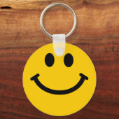 Retro Yellow Happy Face Sleutelhanger (Voorkant)
