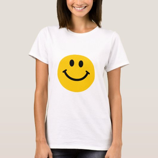 Retro Yellow Happy Face T-shirt (Voorkant)