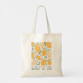 Retro Yellow Lemon Inspiratie Quote Tote Bag (Achterkant)