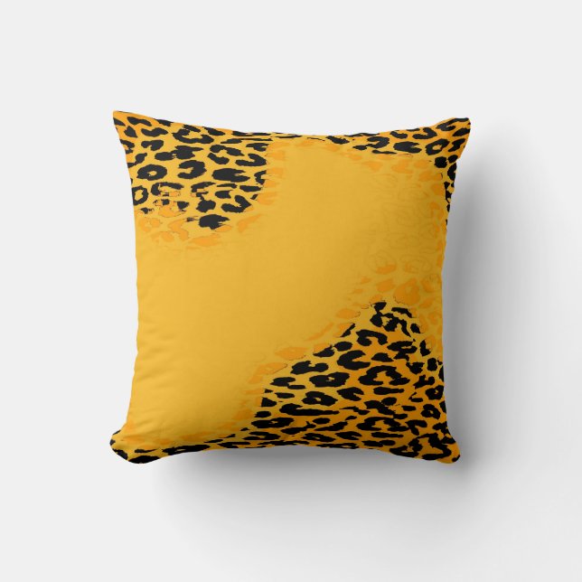 Retro Yellow leopard Print en modern design Kussen (Voorkant)
