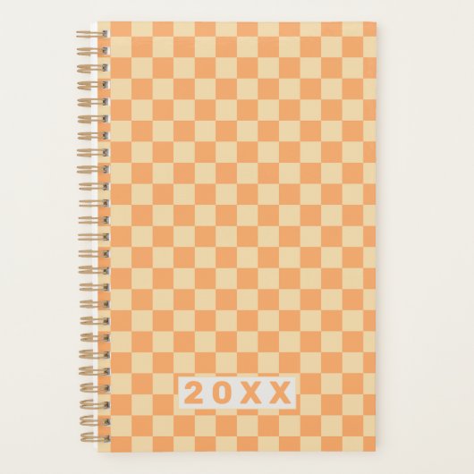 Retro Yellow Orange Checkerboard 2026 Planner (Voorkant)