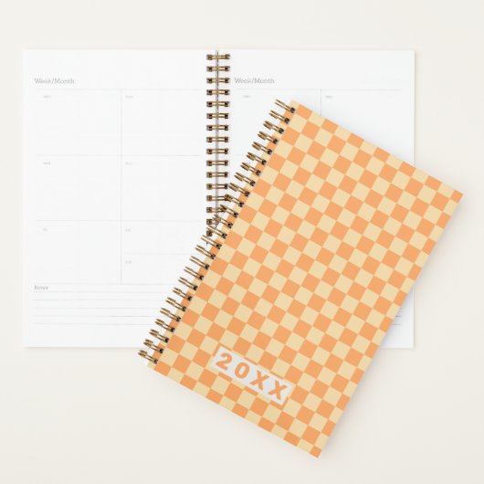 Retro Yellow Orange Checkerboard 2026 Planner (Display)