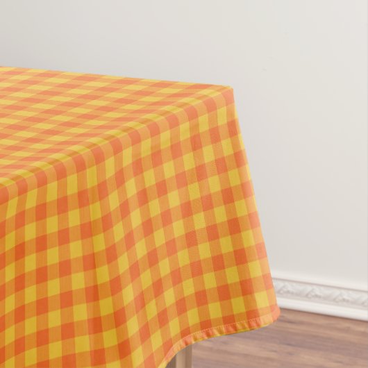 Retro Yellow Orange Gingham Picnic Table Decor Tafelkleed (Voorbeeld)