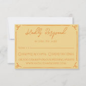 Retro Yellow Orange Hand Written Drawn Wedding RSVP Kaartje (Voorkant)