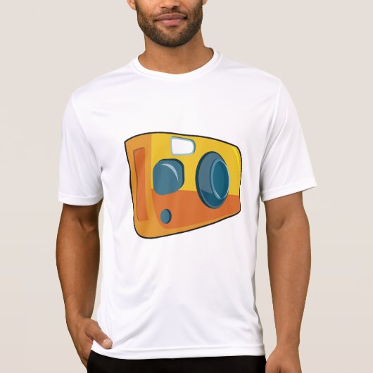 Retro Yellow Point and Shoot Film Camera T-shirt (Voorkant)