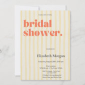 Retro Yellow Stripes Eenvoudig Vrijgezellenfeest Kaart (Voorkant)