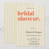 Retro Yellow Stripes Eenvoudig Vrijgezellenfeest Kaart (Voorkant / Achterkant)