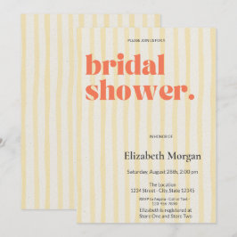 Retro Yellow Stripes Eenvoudig Vrijgezellenfeest Kaart