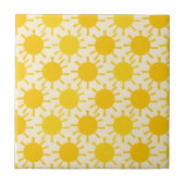 Retro Yellow Sunny Pattern Tegeltje (Voorkant)