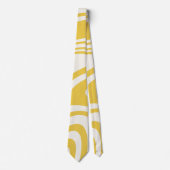 Retro Yellow Swirl Pattern Stropdas (Voorkant)