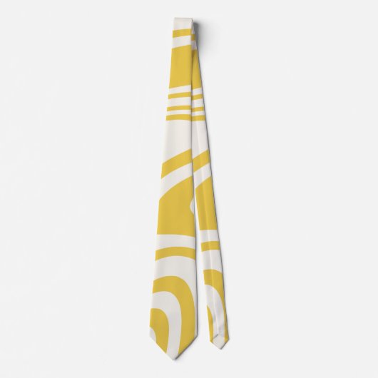Retro Yellow Swirl Pattern Stropdas (Voorkant)