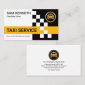 Retro Yellow Taxi Check Box Cab Ride Share Driver Visitekaartje (Voorkant / Achterkant)