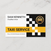 Retro Yellow Taxi Check Box Cab Ride Share Driver Visitekaartje (Voorkant)
