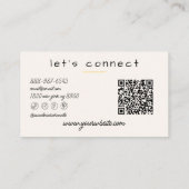 Retro Yellow Wavy Stripes Trendy Boho QR Code Fun Visitekaartje (Achterkant)