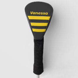 Retro Yellowjacket drie strepen met naam Golfheadcover