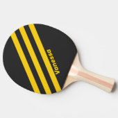Retro Yellowjacket Drie strepen met naam Tafeltennisbatje (Zijkant)