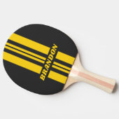 Retro Yellowjacket Dual Rally Stripe met naam Tafeltennisbatje (Zijkant)