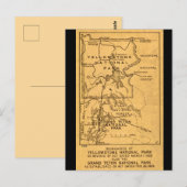Retro Yellowstone - Grand Teton Kaart Ansichtkaart (Voorkant / Achterkant)