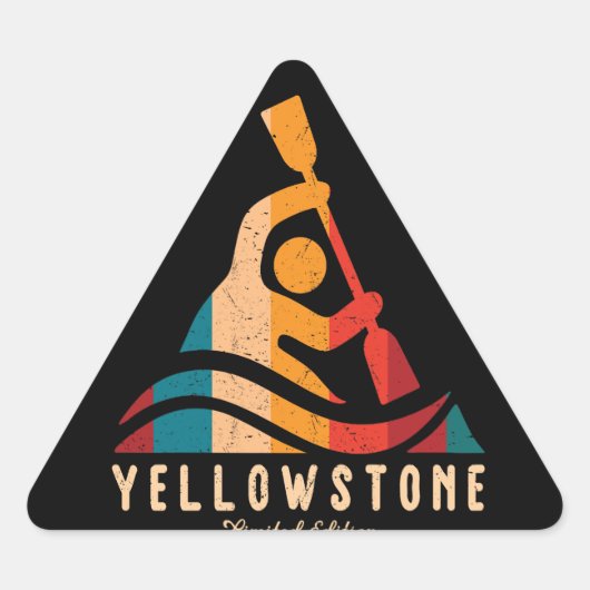 Retro Yellowstone Kajakken Sticker (Voorkant)