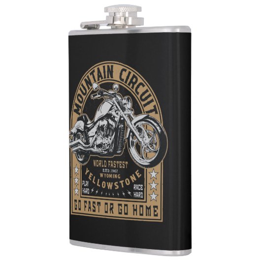 Retro Yellowstone Motorcycle Heupfles (Links)